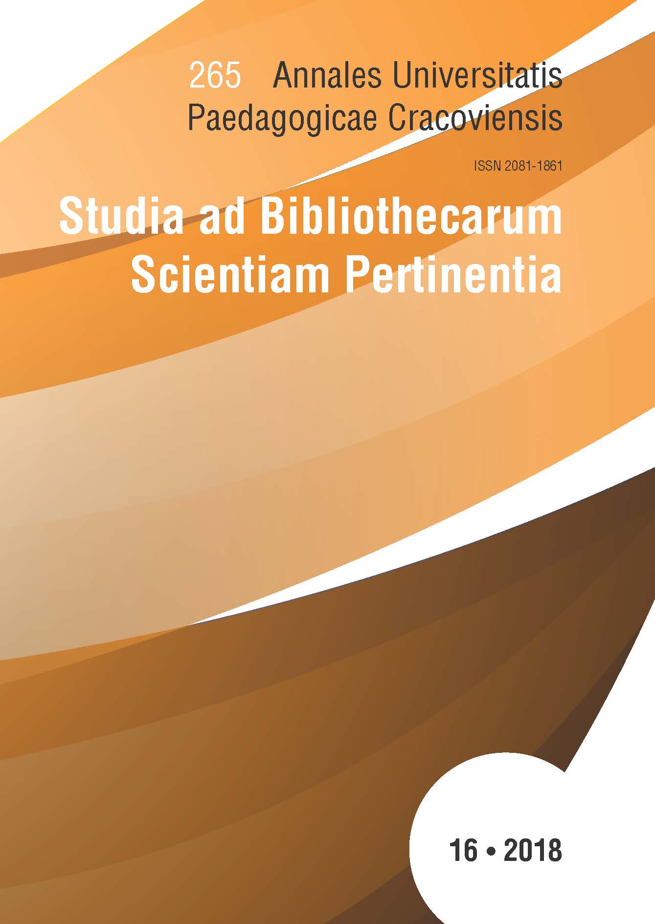 Annales Universitatis Paedagogicae Cracoviensis | Studia ad Bibliothecarum Scientiam Pertinentia